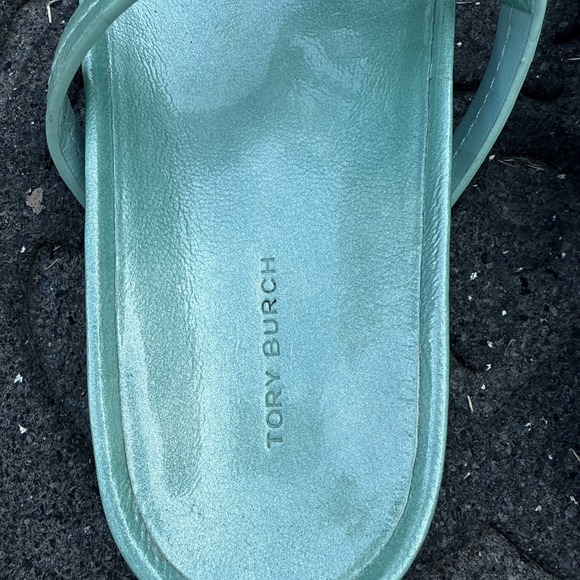 Tory Burch Womens Size 8  Miller Cloud Sandal Flip Flop Metallic Mint Blue/Green - Picture 4 of 6